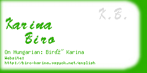 karina biro business card